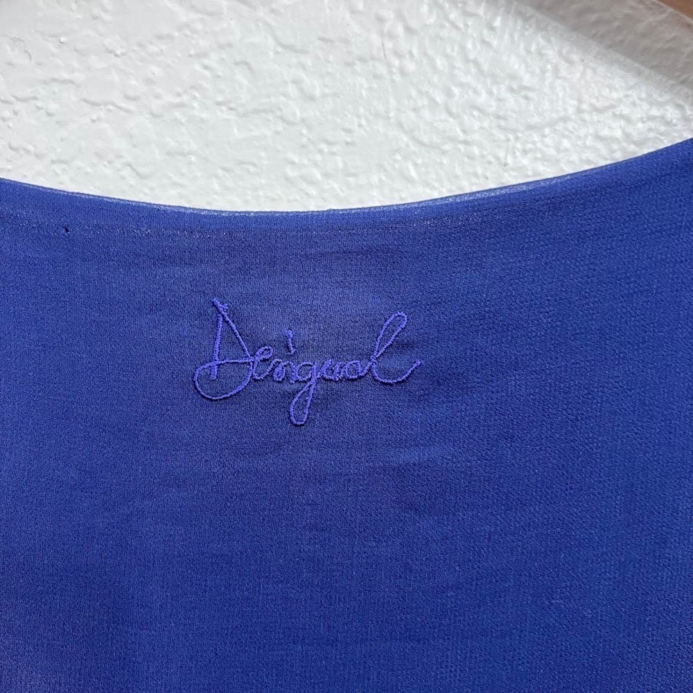NEW Desigual Vest Kiroga Mini Dress Floral Print in Navy Blue Size small - Picture 9 of 13